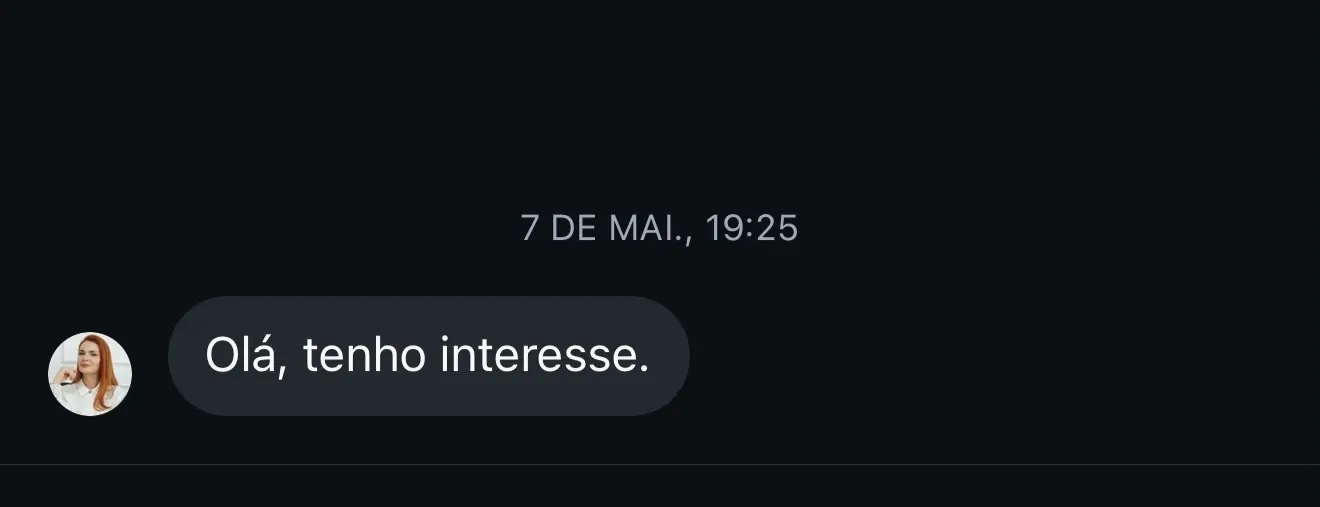 DM real recebida