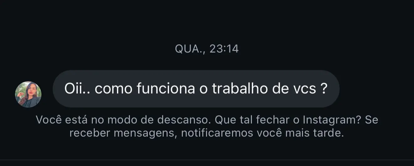 DM real recebida
